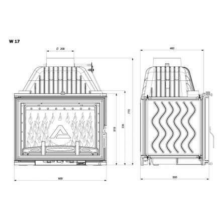 Каминная топка Kawmet W17 DECOR 16 кВт в Бресте