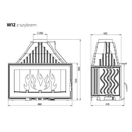 Каминная топка Kawmet W12-19,4 кВт в Бресте