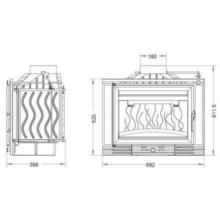 Каминная топка Invicta 700 Minos с шибером в Бресте