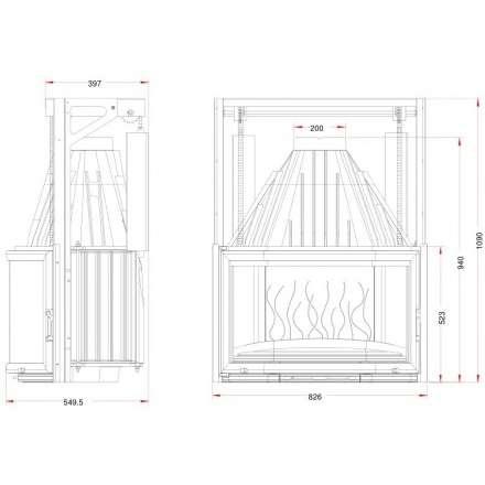 Каминная топка Invicta Prismatic 850 с подъёмом в Бресте