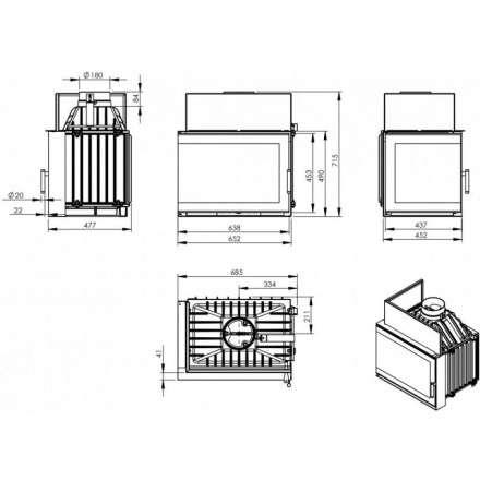 Каминная топка NORDflam Torn left в Бресте