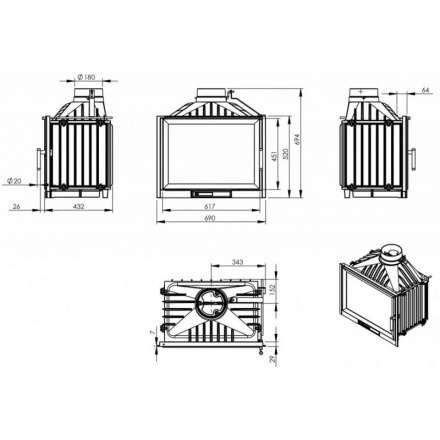 Каминная топка NORDflam Trent в Бресте