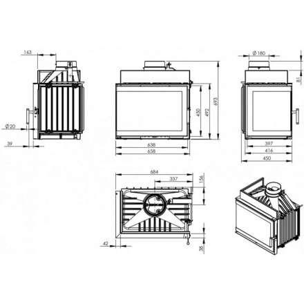 Каминная топка NORDflam Trent left в Бресте