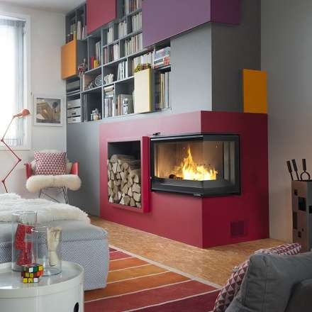 Каминная топка Invicta d’Angle Vitre стекло слева в Бресте