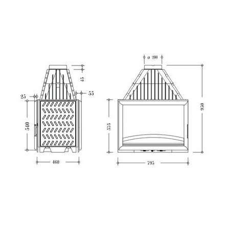 Каминная топка Invicta 800 Double Face в Бресте