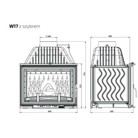 Каминная топка Kawmet W17 16 кВт в Бресте