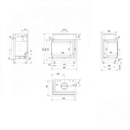 Каминная топка Kratki Maja/PW/BL/12/BS/W/Deco в Бресте
