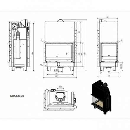 Каминная топка Kratki MBA/L/BS/G в Бресте