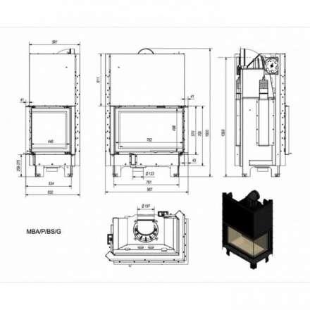Каминная топка Kratki MBA/P/BS/G в Бресте