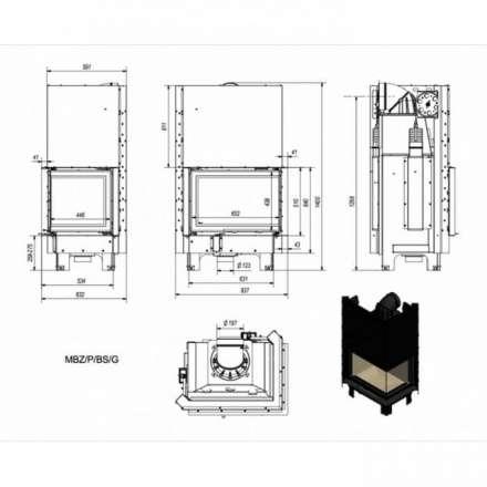 Каминная топка Kratki MBZ/P/BS/G в Бресте
