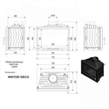 Каминная топка Kratki Wiktor/DECO в Бресте