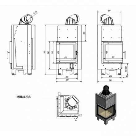 Каминная топка Kratki MBN/L/BS в Бресте