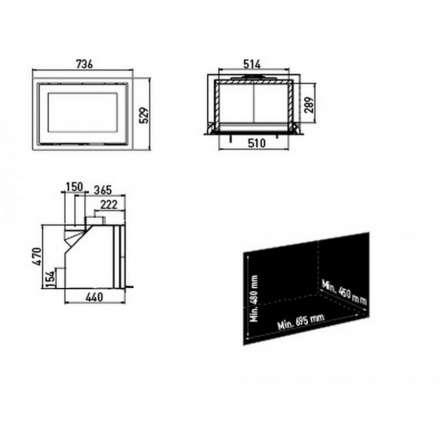 Каминная топка Lotus H370 Petite R в Бресте