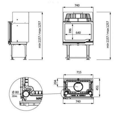 Каминная топка Jotul I 570 Flat в Бресте