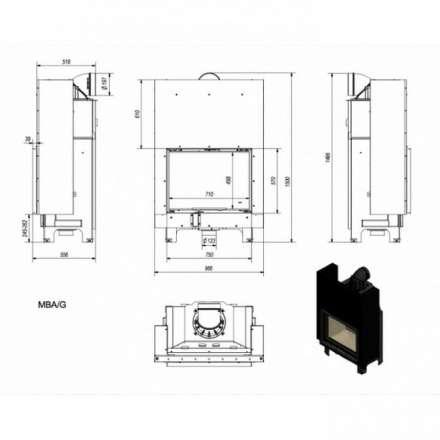 Каминная топка Kratki MBA/G в Бресте