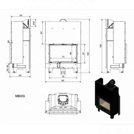 Каминная топка Kratki MBO/G в Бресте