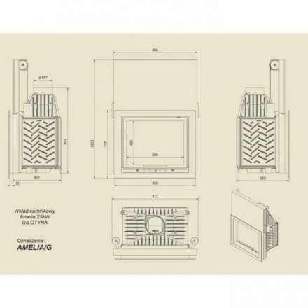 Каминная топка Kratki Amelia/G в Бресте
