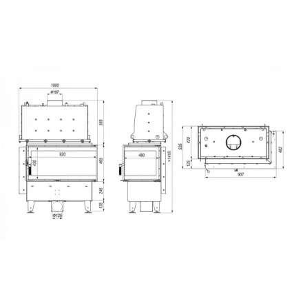Каминная топка Defro Home RIVA ME BL SHORT угловая, с водяным контуром в Бресте