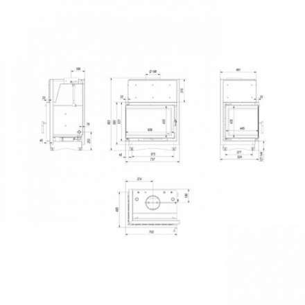 Каминная топка Kratki Zuzia/PW/BL/15/BS/W/Deco в Бресте