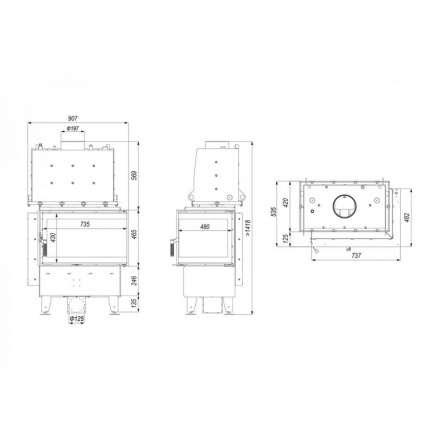 Каминная топка Defro Home RIVA SM BL SHORT угловая, с водяным контуром в Бресте