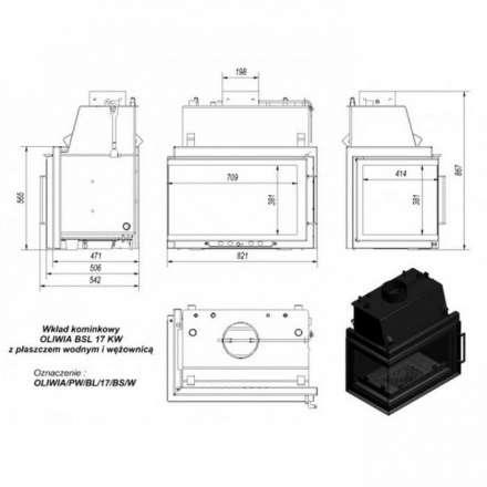 Каминная топка Kratki Oliwia/PW/BL/17/BS/W в Бресте