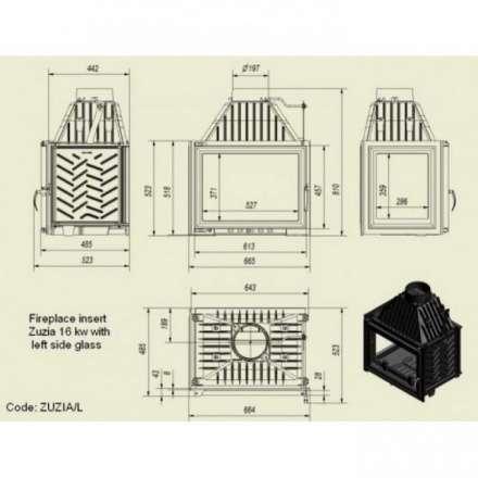 Каминная топка Kratki Zuzia/L в Бресте