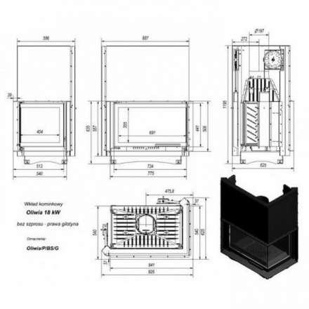 Каминная топка Kratki Oliwia/P/BS/G в Бресте