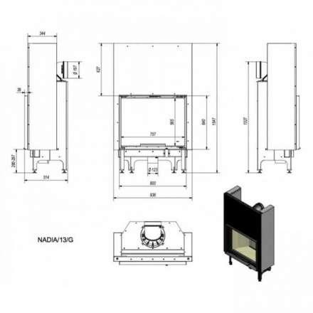 Каминная топка Kratki Nadia/13/G в Бресте