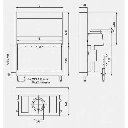 Каминная топка KFD Linea H 1050 4.0 в Бресте