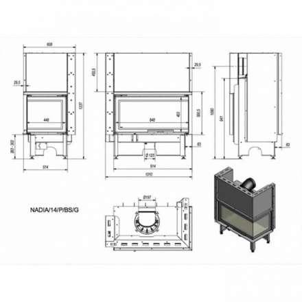 Каминная топка Kratki NADIA/14/P/BS/G в Бресте