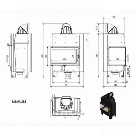 Каминная топка Kratki MBM/L/BS в Бресте