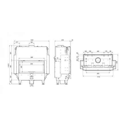 Каминная топка Defro Home RIVA LA G SHORT с водяным контуром и подъемом стекла вверх в Бресте