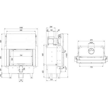 Каминная топка Defro Home Navi ME G с водяным контуром и подъемом стекла вверх в Бресте