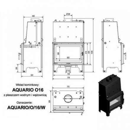 Каминная топка Kratki AQUARIO/O/16/PW/W в Бресте