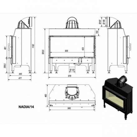 Каминная топка Kratki Nadia/14 в Бресте
