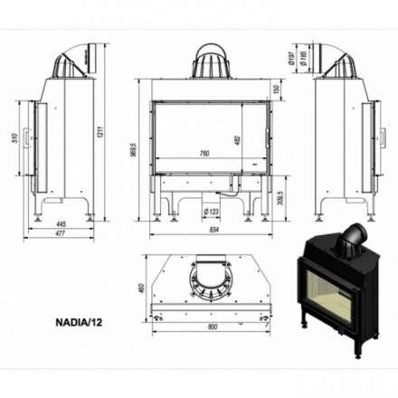Каминная топка Kratki Nadia/12 в Бресте