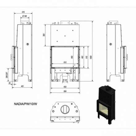 Каминная топка Kratki Nadia/PW/10/W в Бресте
