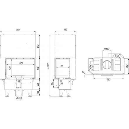 Каминная топка INTRA SM BL SLIM G в Бресте