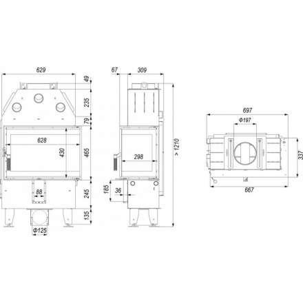 Каминная топка INTRA SM BP SLIM в Бресте
