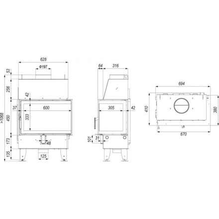 Каминная топка Defro Home IMPULS SM BL в Бресте