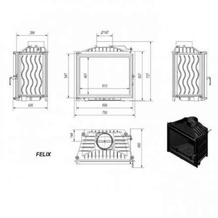 Каминная топка Kratki Felix в Бресте