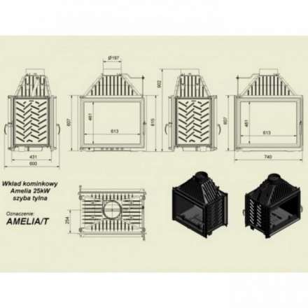 Каминная топка Kratki Amelia/T в Бресте