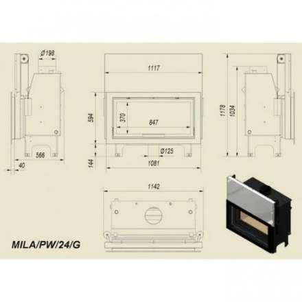Каминная топка Kratki Mila/PW/24/G в Бресте