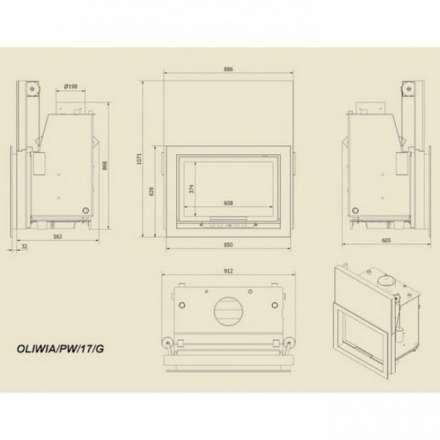 Каминная топка Kratki Oliwia/PW/17/G в Бресте