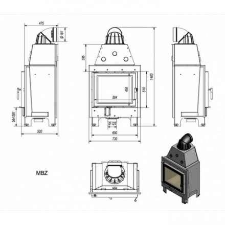 Каминная топка Kratki MBZ в Бресте