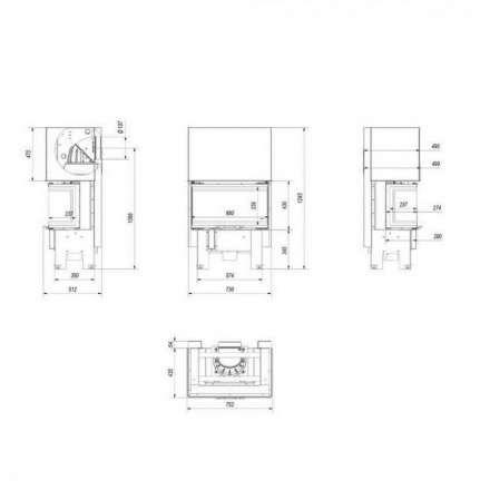 Каминная топка Kratki NBC 7 (гильотина) в Бресте