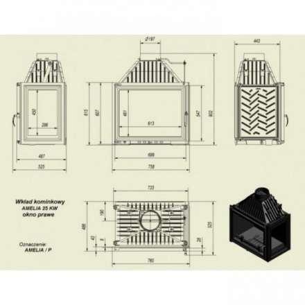 Каминная топка Kratki Amelia/P в Бресте