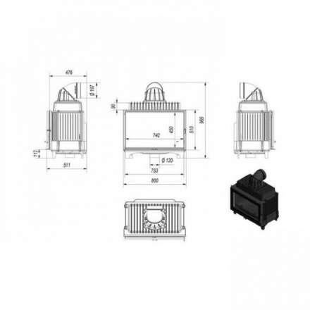 Каминная топка Kratki FRANEK/14 в Бресте