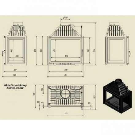 Каминная топка Kratki Amelia/LPT в Бресте