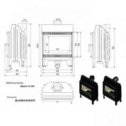 Каминная топка Kratki Blanka 670/570 в Бресте
